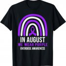 In August We Wear Purple Overdose Awareness Month Rainbow T-Shirt