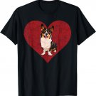 Cardigan Welsh Corgi Valentines Day Dog Love Fingerprint T-Shirt