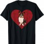 Cardigan Welsh Corgi Valentines Day Dog Love Fingerprint T-Shirt