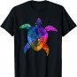 Sea Turtle Hawaiian Tribal Pattern Scuba Diving Diver T-Shirt