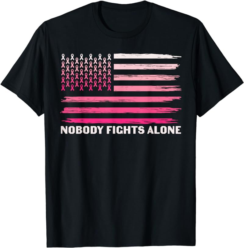 Nobody Fights Alone Breast Cancer Awareness T-Shirt