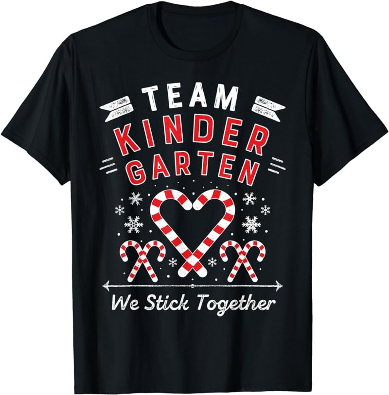 Team Kinder garten Christmas Candy Cane Kindergarten Teacher T-Shirt