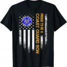 Vintage USA American Flag Proud To Be A Coast Guard Son T-Shirt