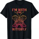 I'm With Butterfly Halloween Costume Party Matching Couples T-Shirt