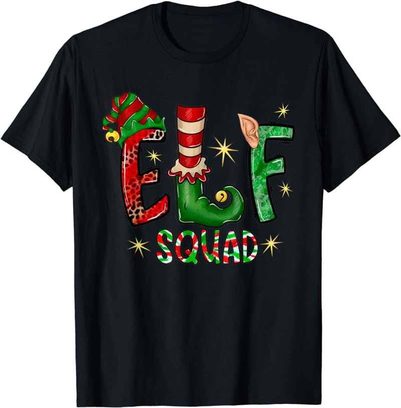 Christmas Elf Squad Funny Xmas Family Matching Pajama Kids T-Shirt