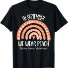 Rainbow In September We Wear Peach Uterine Cancer Awareness T-Shirt