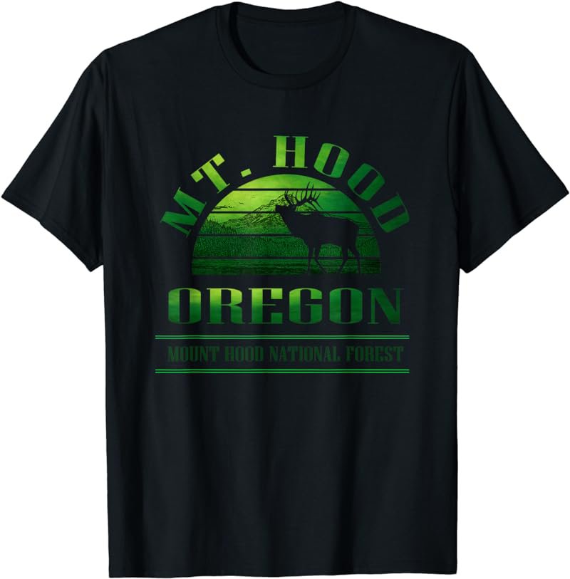 Mount Hood - Oregon - Mt. Hood with Elk T-Shirt