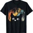 Cat Retro Style Black Cats Lover Gifts Teen Girls Women Men T-Shirt