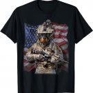 USA America Patriot Rottweiler Dog as Army Commando T-Shirt