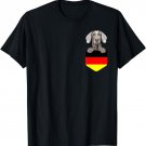 Germany Flag Weimaraner Dog In Pocket T-Shirt