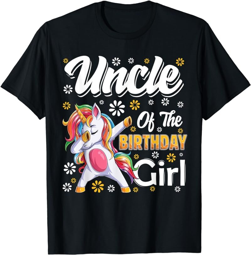 awesome dabbing unicorn birthday Uncle Family Matching T-Shirt