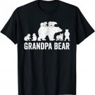 Grandpa Bear Fathers Day Shirts, Funny Six Cub Kids Grandad T-Shirt