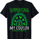Green Rainbow Hearts Support Cousin Cerebral Palsy Awareness T-Shirt