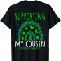 Green Rainbow Hearts Support Cousin Cerebral Palsy Awareness T-Shirt