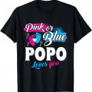 Funny Cute Pink Or Blue Popo Loves You Gender Reveal T-Shirt
