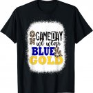 On Gameday Football We Wear Gold And Blue Leopard Print T-Shirt