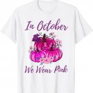 In October We Wear Pink Leopard Breast Cancer Awareness T-Shirt