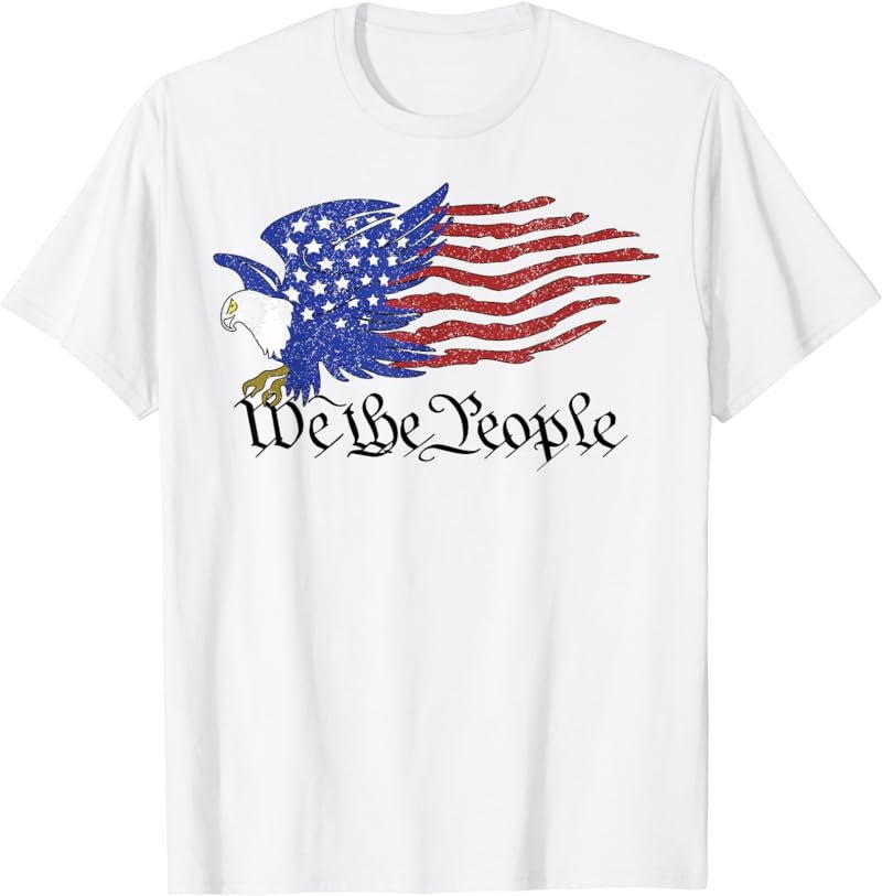 Patriotic Grunge USA Flag Eagle We the People 4th of July T-Shirt