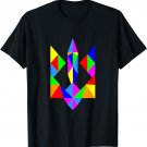 Ukrainian American T Shirt Support Ukraine Trident Shirt