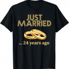 24th Wedding Anniversary T-Shirt Just Married 24 Years Ago T-Shirt