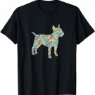 Bull Terrier Flower Silhouette Floral Dog T-Shirt