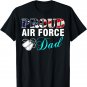 Vintage Proud Air Force Dad With American Flag Gift Veteran T-Shirt