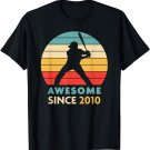 13th Birthday Gift - Retro Baseball - Awesome Since 2010 T-Shirt