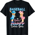 Baseball Or Bows Poppy Loves You Baby Gender Reveal T-Shirt