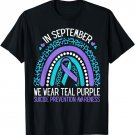 In September We Wear Teal Purple Ribbon Suicide Awareness T-Shirt