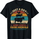Just A Boy Who Loves Farm Animals Lover Funny Men Farmer Boy T-Shirt