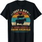 Just A Boy Who Loves Farm Animals Lover Funny Men Farmer Boy T-Shirt