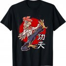 Rooster Kicks Hard Kung Fu Funny Chicken Fun Chinese Writing T-Shirt