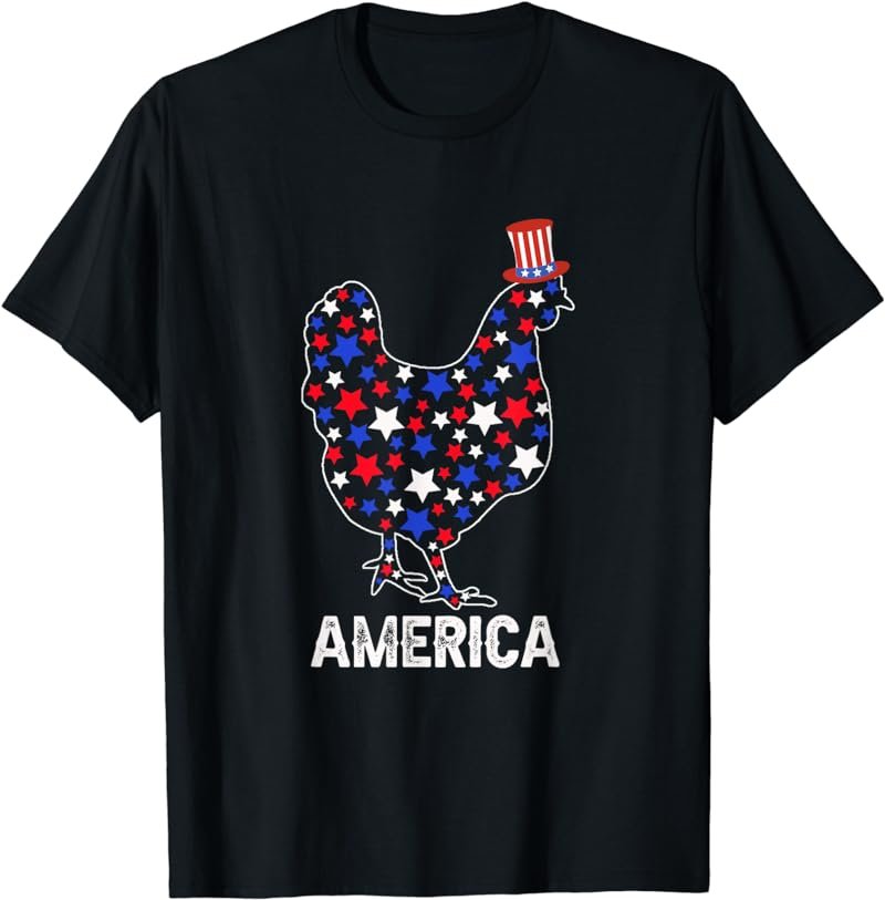 USA American Flag Chicken Lover 4th of July Patriotic Farmer T-Shirt