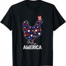 USA American Flag Chicken Lover 4th of July Patriotic Farmer T-Shirt