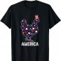USA American Flag Chicken Lover 4th of July Patriotic Farmer T-Shirt