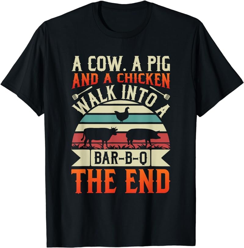 bbq summer 2023 grillin cow pig chicken for men graphic tee T-Shirt