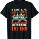 bbq summer 2023 grillin cow pig chicken for men graphic tee T-Shirt