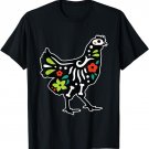 Chicken Sugar Skull Dia De Los Muertos Mexican Day Of Dead T-Shirt