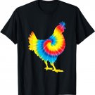 Tie Dye Chicken Rainbow Print Hen Fowl Hippie Peace Gift T-Shirt