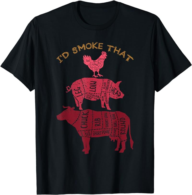 Steak Pieces Chicken Pork Beef Barbecue T-Shirt