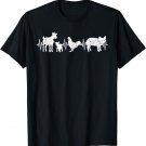 Farming Farmer Heartbeat Goat Chicken Pig Farm Animal T-Shirt