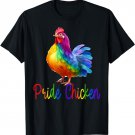 Gay Pride Chicken Mom Dad Owner Rainbow Flag LGBTQ T-Shirt