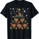 Santa Christmas Chicken Shirt Women Men Funny Chicken Tree T-Shirt