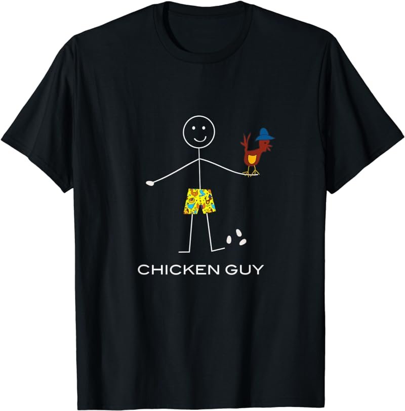 Funny Mens Chicken Guy, Bird Fowl Hen Farming for Boys T-Shirt