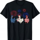 USA Flag Chicken Fireworks Patriotic 4th of July T-Shirt