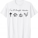 I'm a simple woman jesus dog coffee chicken T-Shirt