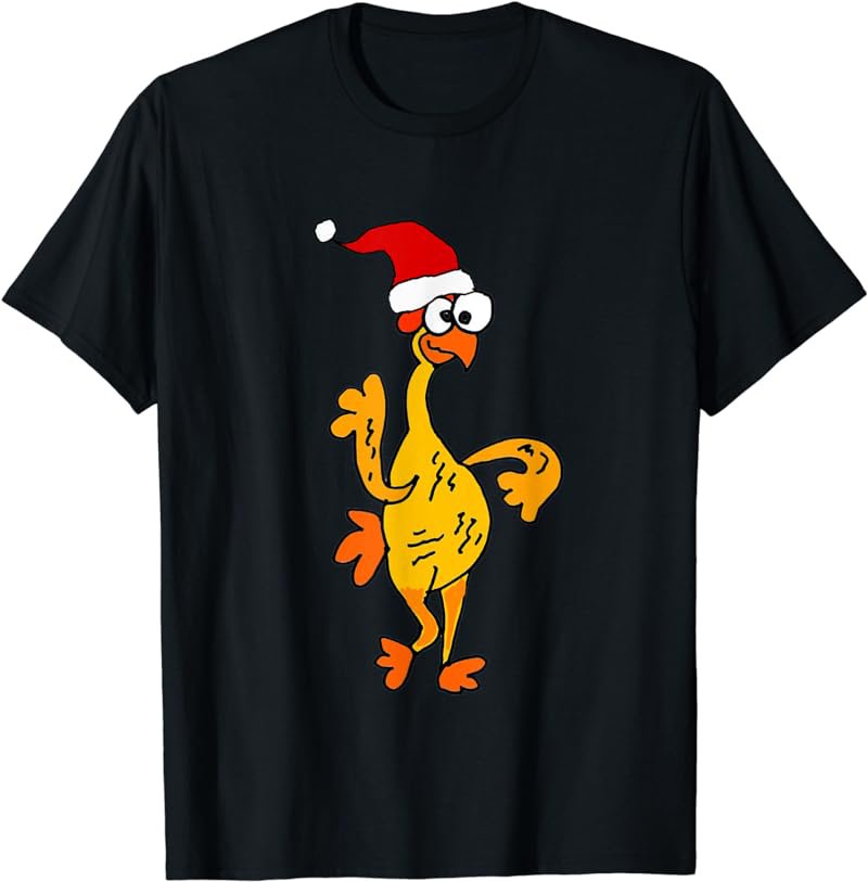 Funny Rubber Chicken in Santa hat T-shirt