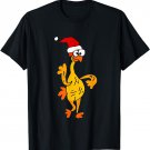 Funny Rubber Chicken in Santa hat T-shirt