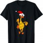 Funny Rubber Chicken in Santa hat T-shirt