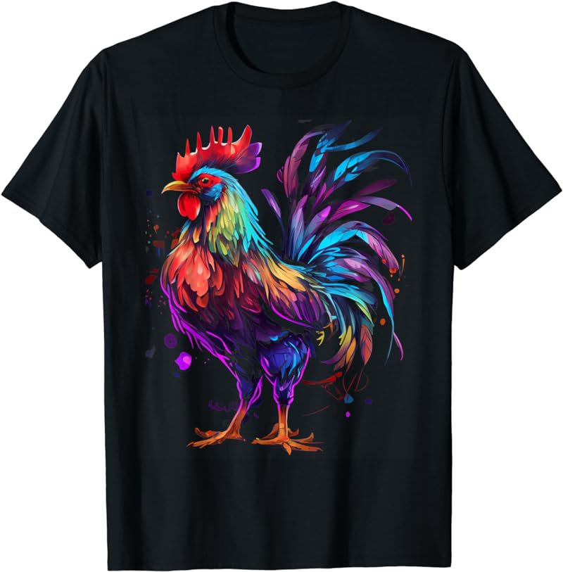 Chicken Tie Dye Hippie Poultry Farmer Farm Vintage Graphic T-Shirt